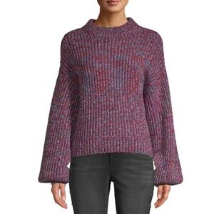 Time and Tru Women’s Mock Neck Pullover Purple Pearl Tweed Size XL/XG (16-18)